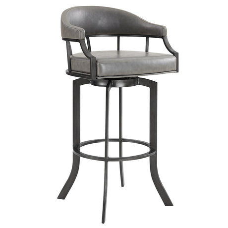 Pharaoh - Swivel Faux Leather Bar Stool - Mineral Finish