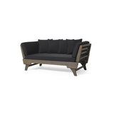 Outdoor Patio Daybed Sofa, 3 Seat Sofa With Foldable Arm 4 Back Pillows
