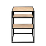 Modern Minimal Floating Shelf Side Table - Light Brown