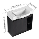 Wall Mounted Bathroom Vanity With Sink, Soft Close Door