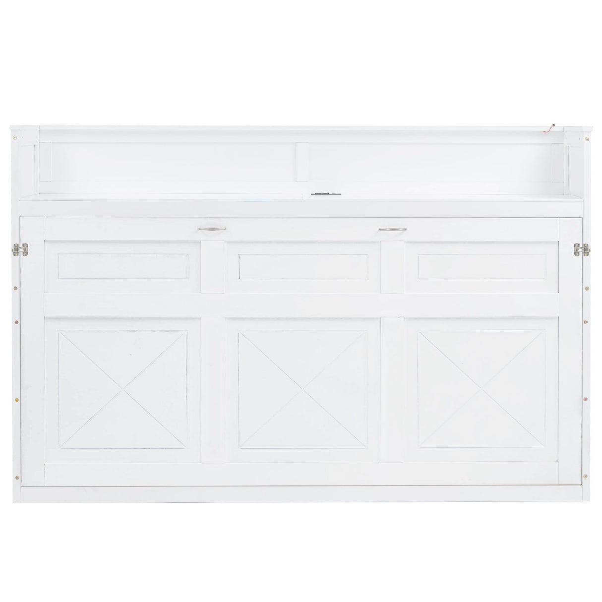 Murphy Bed With Desk, LED Light And USB Charging Station