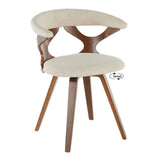 Gardenia - Dining / Accent Chair With Swivel - Walnut And Cream Fabric