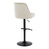 Marcel - Adjustable Barstool With Rounded T Footrest (Set of 2) - Black Metal