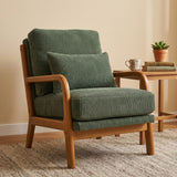 Upholstered Armchair With Back Support Pillow
