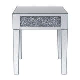 Noralie - 20" End Table - Mirrored & Faux Diamonds