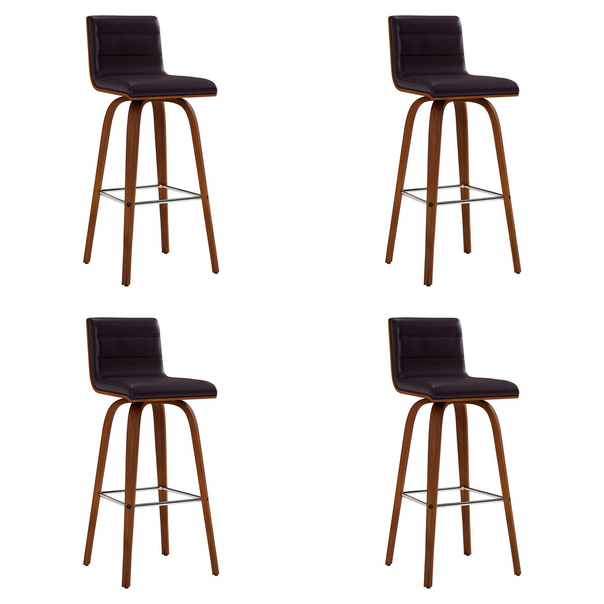 Vienna - 30" Swivel Bar Stool - Walnut Wood