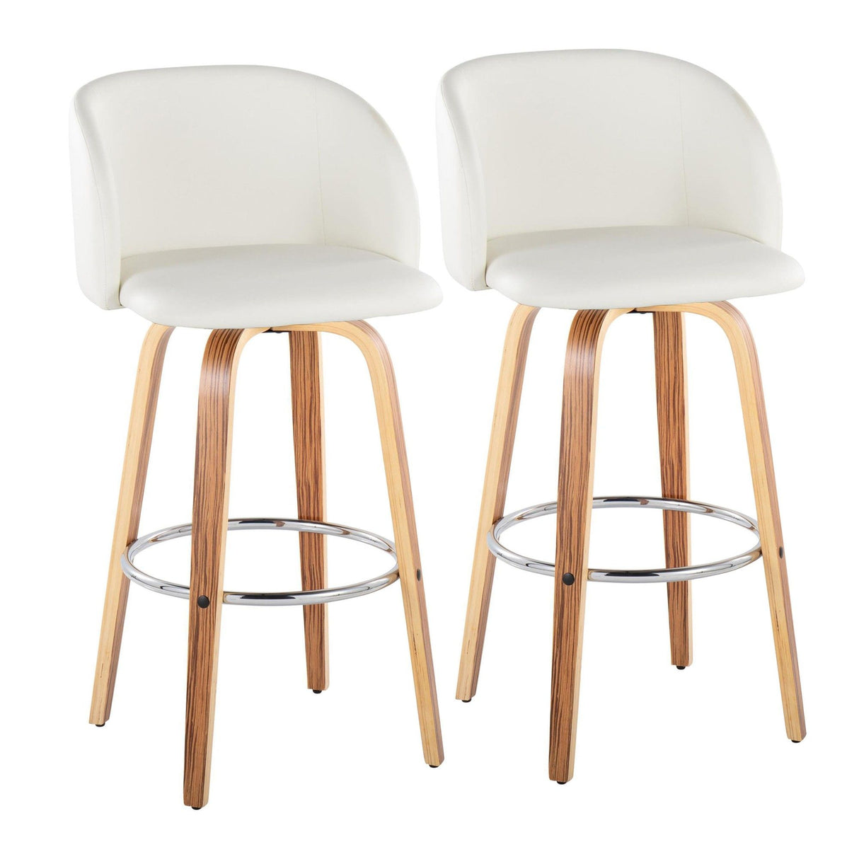 Fran - Fixed-Height Barstool (Set of 2) - Zebra Wood