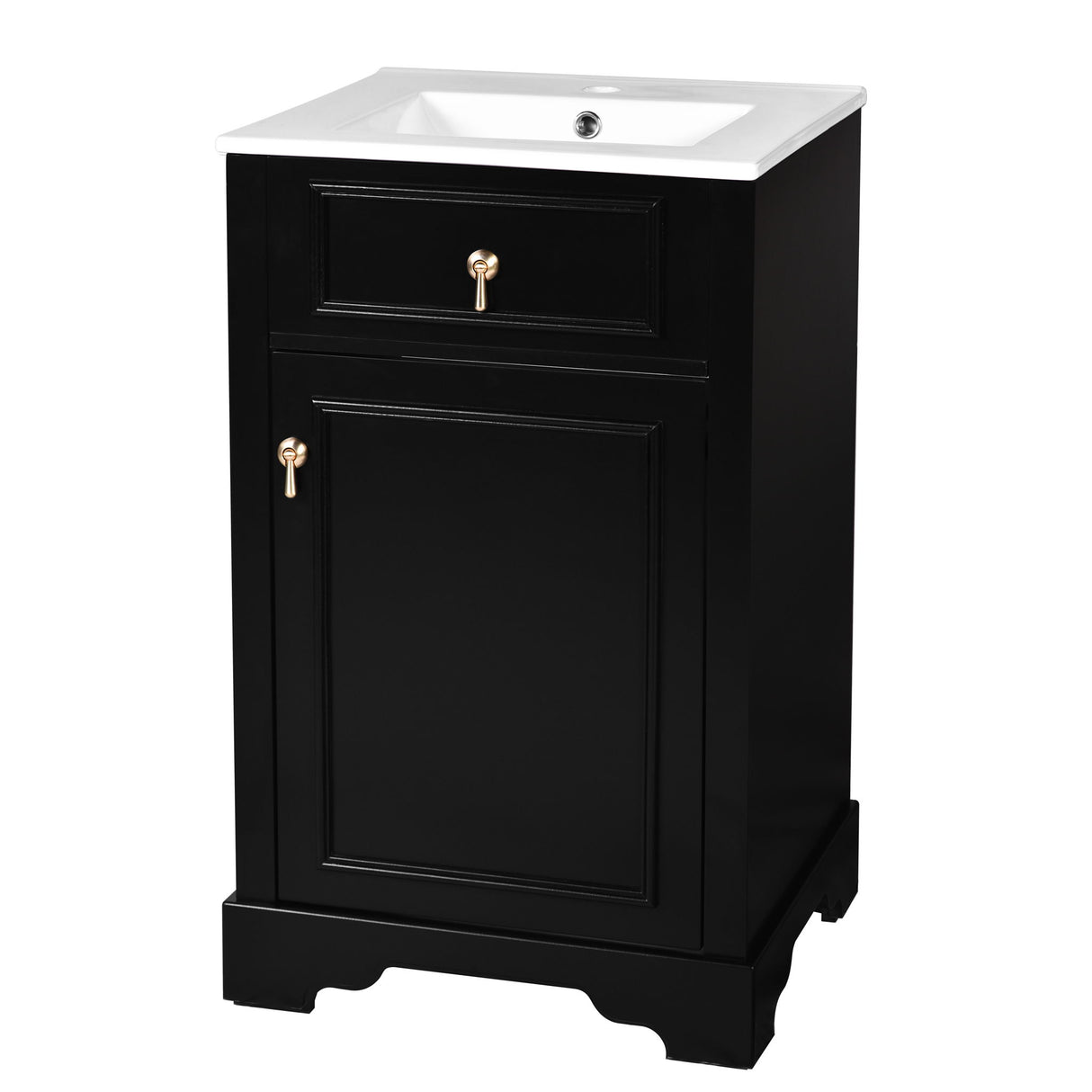 Elegant Bathroom Vanity With Ceramic Sink, Soft Close Door, Adjustable Shelf