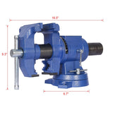 Heavy Duty 5" Multi Jaw Rotating Bench Vise With 360 Degree Swivel Base And Head