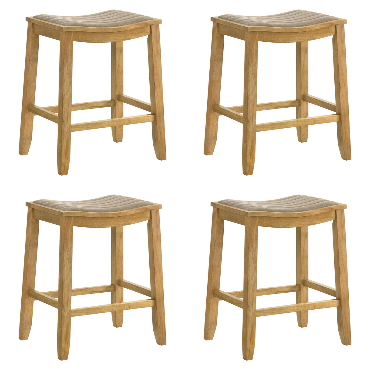 Iyani - Coastal Modern Wood Counter Height Kitchen Bar Stool