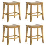 Iyani - Coastal Modern Wood Counter Height Kitchen Bar Stool