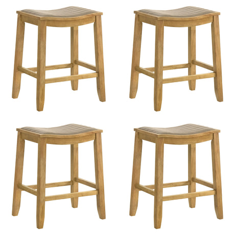 Iyani - Coastal Modern Wood Counter Height Kitchen Bar Stool