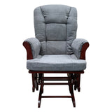 Aeron - Glider Chair & Ottoman - Gray Microfiber & Cherry