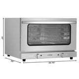 23 in. Countertop Convection Oven for Half-Size Pans with 4 Racks 1600W of Power in Stainless-Steel (KM-CTCO-15)