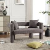 Modern Chenille Loveseat Sofa, Comfy Upholstered 2 Seater