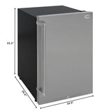 21 in. Outdoor Refrigerator with IPX 4 Rating and Glass Shelves 4.4 Cu. ft. in Stainless-Steel (KM-OKS-OFRC-44SS)