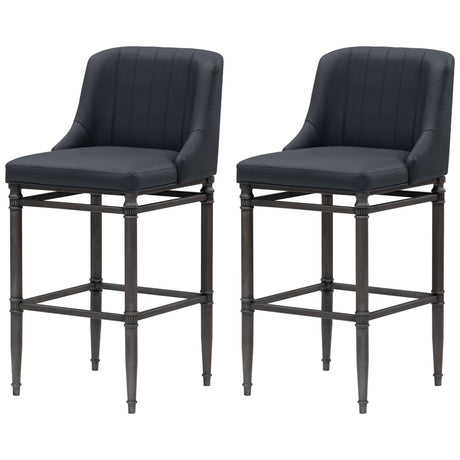 Marvin - Steel Frame Faux Leather Upholstered Counter Height Barstool