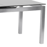 Ivan - Extension Dining Table Tempered Glass Top - Brushed Silver / Gray