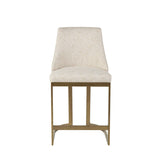 Upholstered Counter Stool With Metal Base - Cream