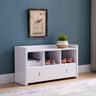 Shoe Entry Bench With Three Shelves, One Drawer With Divided Compartment