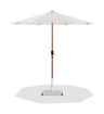 Fiji - Aluminum Patio Umbrella With Square White And Teak Base