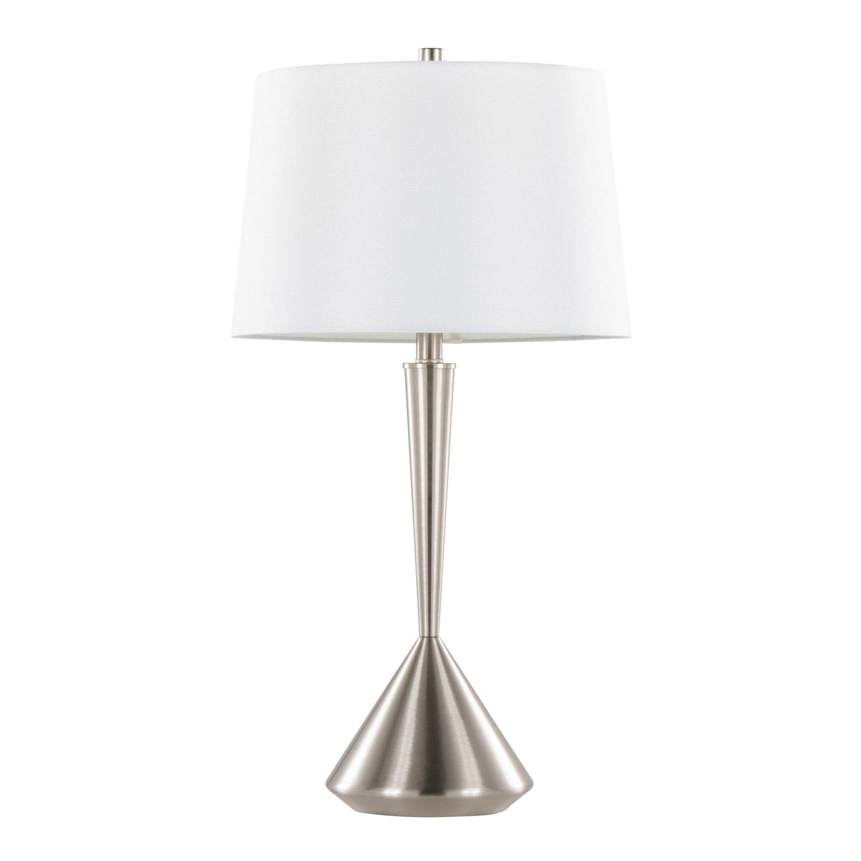 Diva - 29" Metal Table Lamp (Set of 2) - Brushed Nickel / White Linen