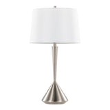 Diva - 29" Metal Table Lamp (Set of 2) - Brushed Nickel / White Linen
