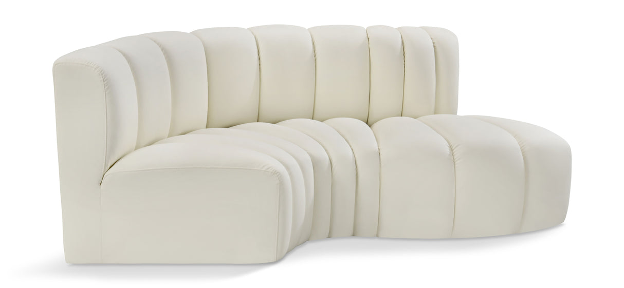 Arc - Faux Leather 3 Piece Modular L-Shaped Sofa