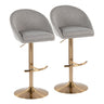 Matisse - Highback Adjustable Barstool With Rounded T Footrest (Set of 2) - Gold Metal