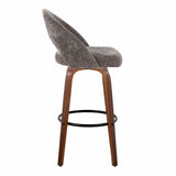 Renee - Upholstered Fixed-Height Barstool (Set of 2) - Walnut Wood Base