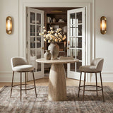 Ferro - Performance Fabric Upholstered Bar Stool - Antique Bronze