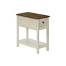 Accent End Table, 2 Tier, Narrow, Lamp, Storage Drawer, Charming Design