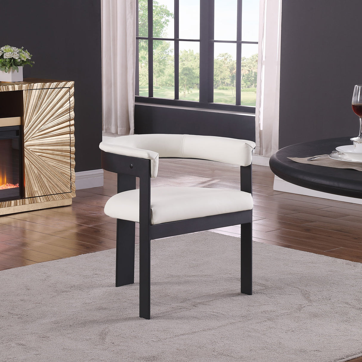 Romeo - Faux Leather Dining Chair With Black Base (Set of 2)