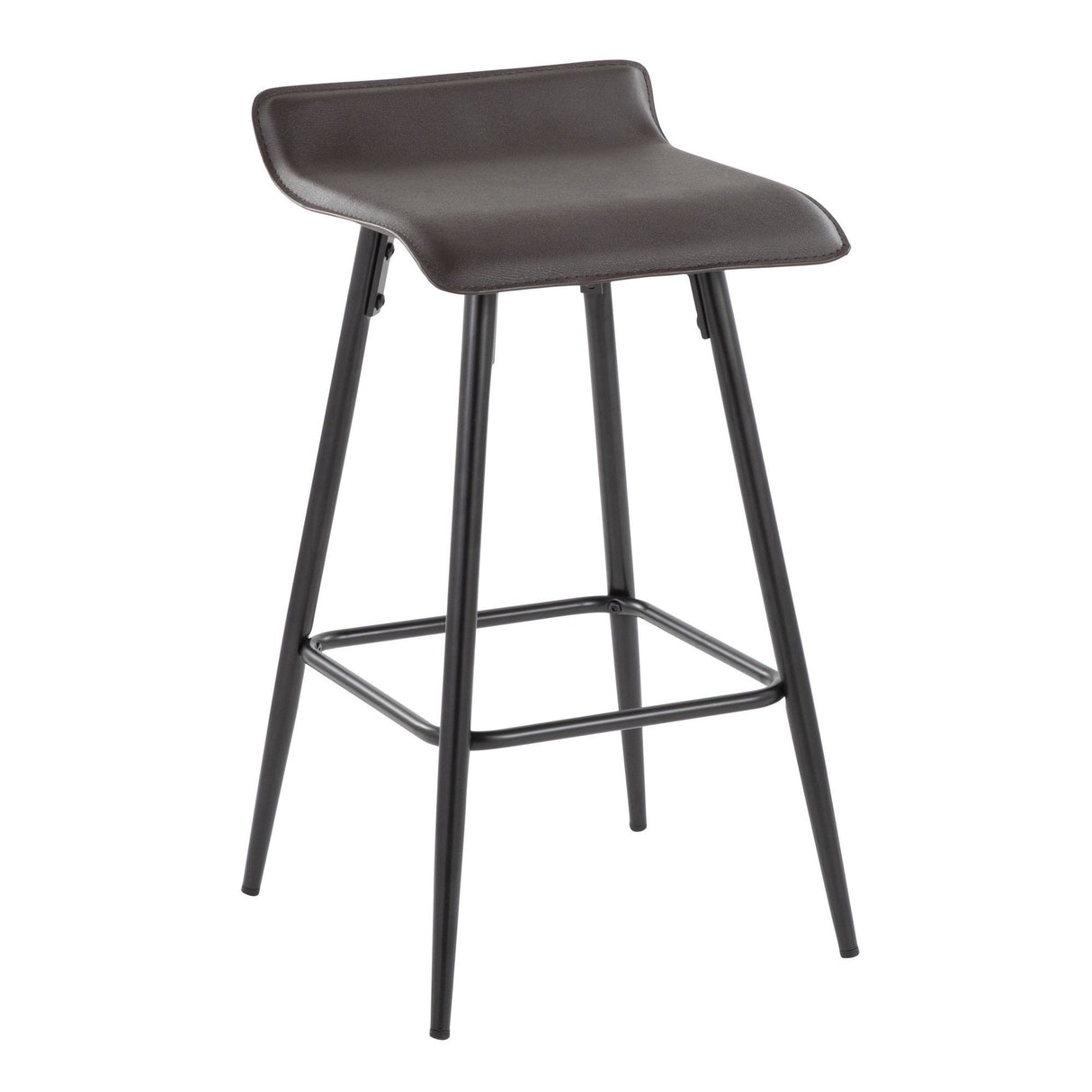 Ale - Contemporary Fixed Height Counter Stool (Set of 2) - Black Steel Frame