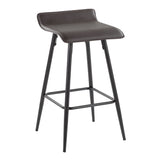 Ale - Contemporary Fixed Height Counter Stool (Set of 2) - Black Steel Frame