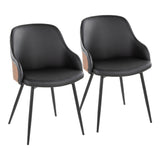 Bacci - Chair (Set of 2) - Black Metal, Walnut Wood