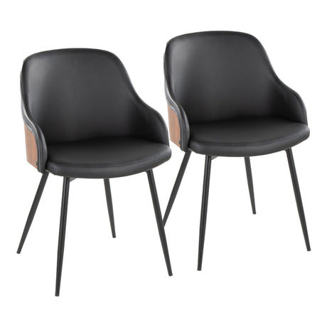 Bacci - Chair (Set of 2) - Black Metal, Walnut Wood