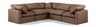 Indulge - Faux Leather 5 Piece Modular Corner Sectional