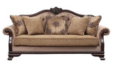 Chateau De Ville - Sofa With 5 Pillows (Same Lv01588) - Fabric & Espresso