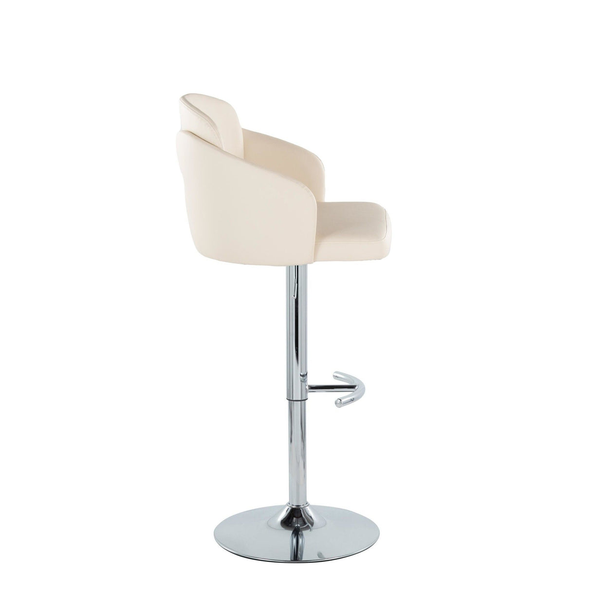 Dahlia - Contemporary Adjustable Barstool (Set of 2) - Chrome Metal Frame