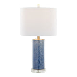 Spyro - Contemporary Table Lamp - Bijou Blue / White / Clear Crystal / Nickel