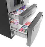 GE Profile refrigerator drawers open