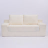 Loveseat Sofa, Comfortable Deep Seat Sofa Bed, Modern Small Corduroy Couch For Living Room Bedroom,Reversible Cushion With Pillows,No Assembly Required,White