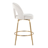 Ava - Upholstered Fixed-Height Barstool (Set of 2) - Gold Base