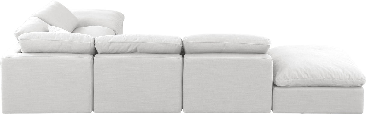 Indulge - Linen 6 Piece Modular Armless Sectional - White