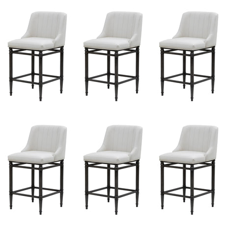Marvin - Steel Frame Faux Leather Upholstered Counter Height Barstool