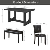Dining Table Set, Rectangular Kitchen Table With Upholstered Chairs