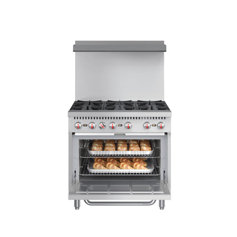 36 in. 6 Burner Commercial Liquid Propane Range in Stainless-Steel (KM-CR36-LP)