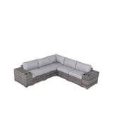 Modern Rattan Wicker Seating Group With Cushions