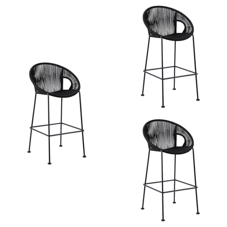 Acapulco - 30" Indoor Outdoor Steel Bar Stool With Rope Set of 2